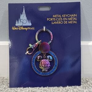 NWT Disney Parks Walt Disney World 50th Anniversary Metal Keychain